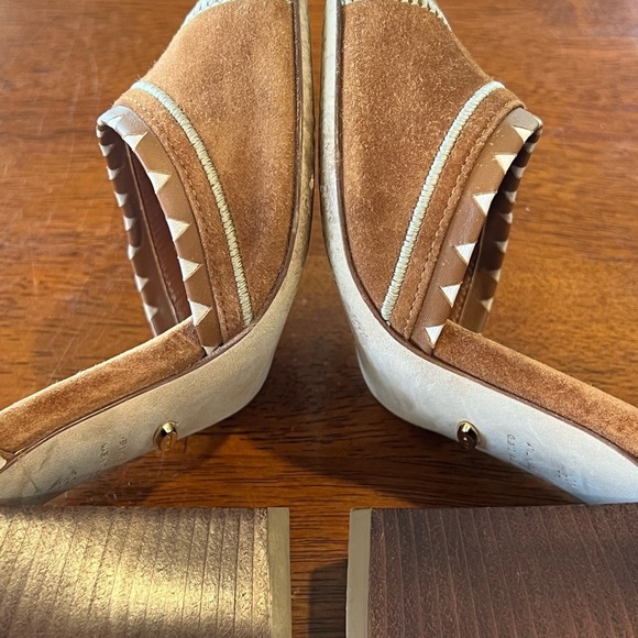 Sergio Rossi Suede Ankle Strap Heels Block Heel Sandals Brown Size 6 - Picture 5 of 11